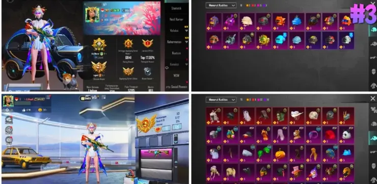 PGM567 X-Suit Galadria STAR1, M416 Roaring Immolation L4, Onyx Guard AMR L3, Kar98k Thornmaker L2, Goldensands Buggy/UAZ (G)